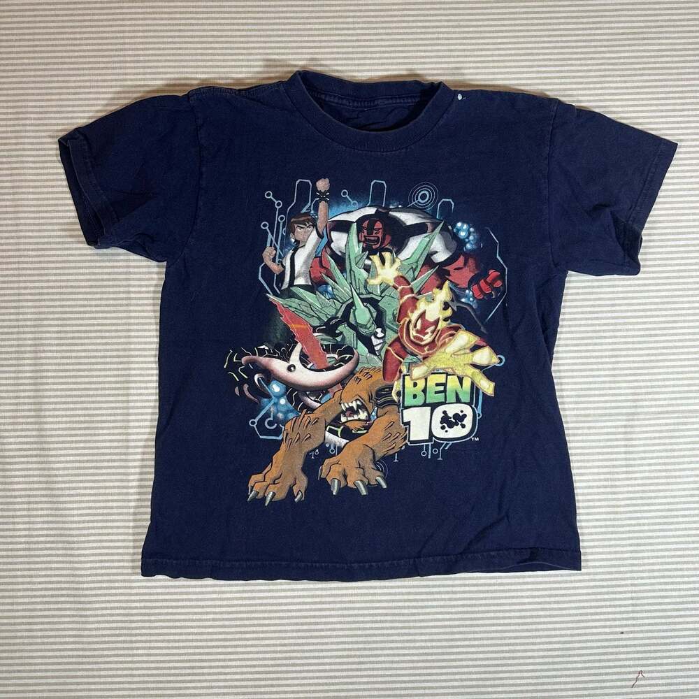 Cartoon Network Ben 10 Classic Aliens Graphic T-Shirt Navy Blue Youth Size